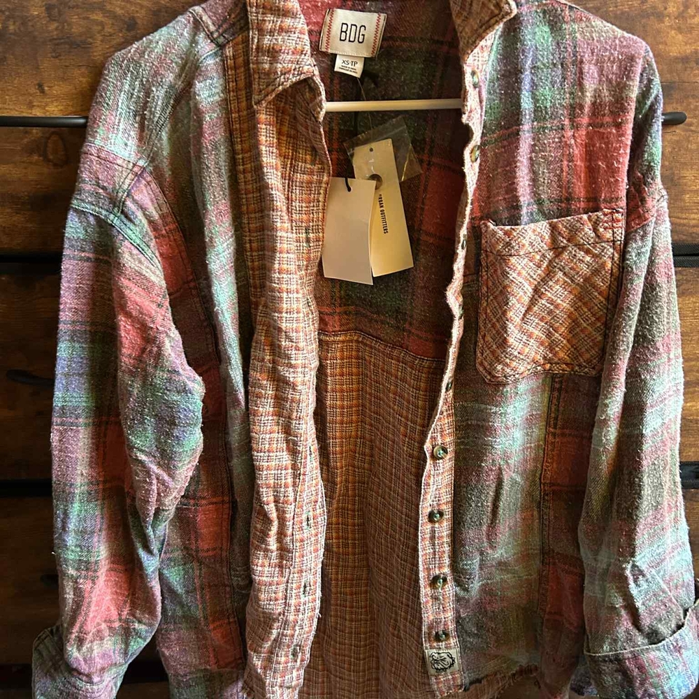 BOGG BAG Casual Button Down Light Blue and Pink Shirt